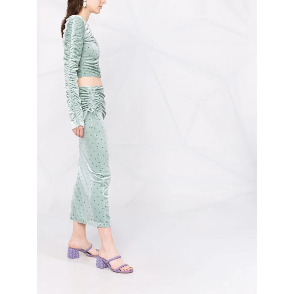 Rotate Birger Christensen Groene blouse met V-hals Green Dames