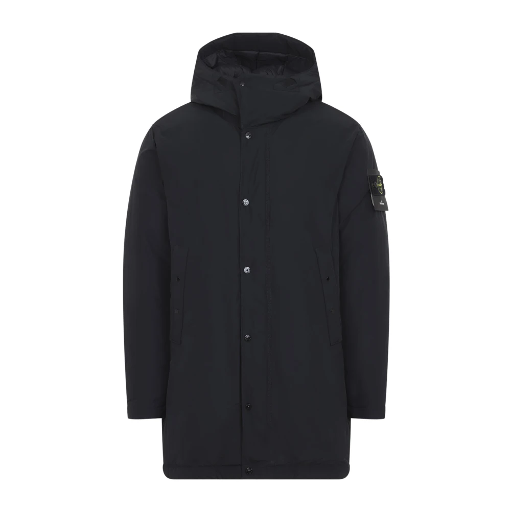 Stone Island , Parkas, Male, Black, S, Padded Long Parka