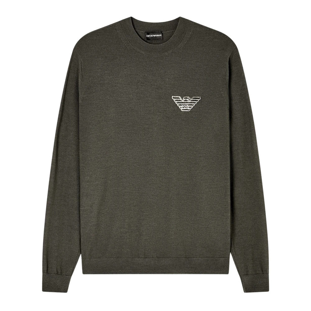 Emporio Armani Mannelijk Groente Klassieke Fijngebreide Trui
