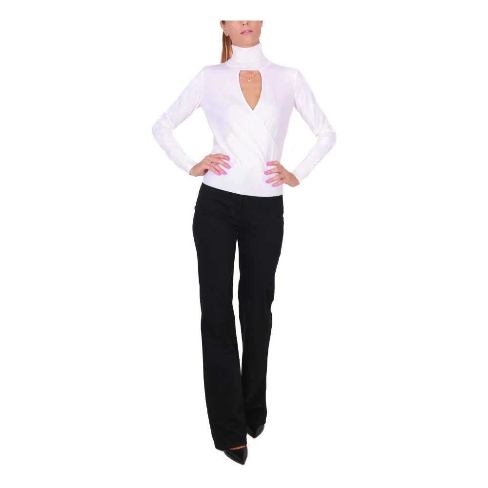 Elisabetta Franchi Wollen Coltrui met Voor Cutout Beige Dames