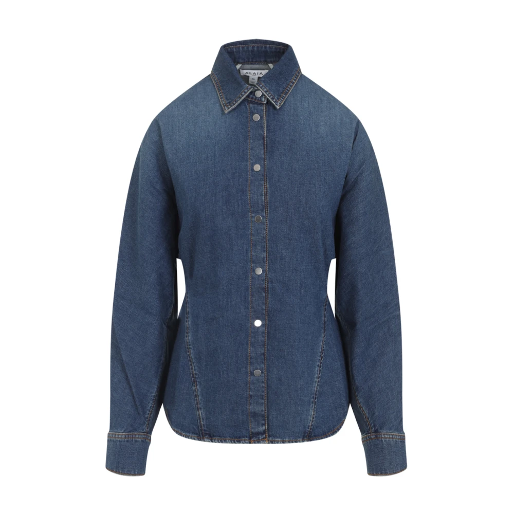 Alaïa Blue Cotton Shirt Elegant Versatile Wardrobe - Female - Shirts - S - Blouses & Shirts