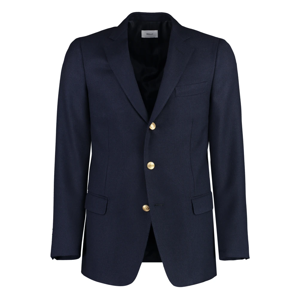 Bally Wollen Blazer met Reverskraag Blue Heren