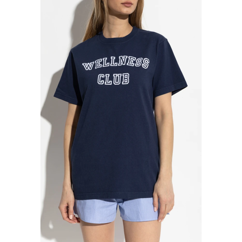 Sporty & Rich T-shirt met logo Blue Dames