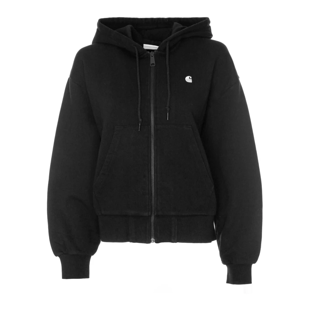 Carhartt WIP Hooded Ballon Sweatjacke met Rits Black Dames