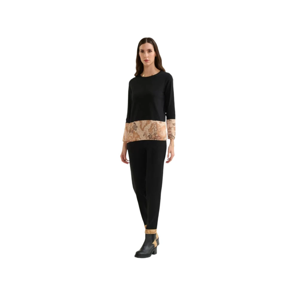 Alviero Martini 1a Classe Lange mouw T-shirt Black Dames