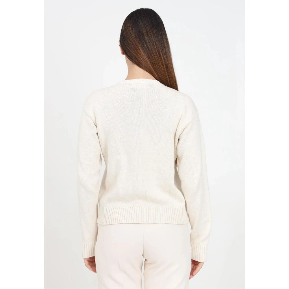 Ralph Lauren Riednee Pullover met Lange Mouwen Beige Dames