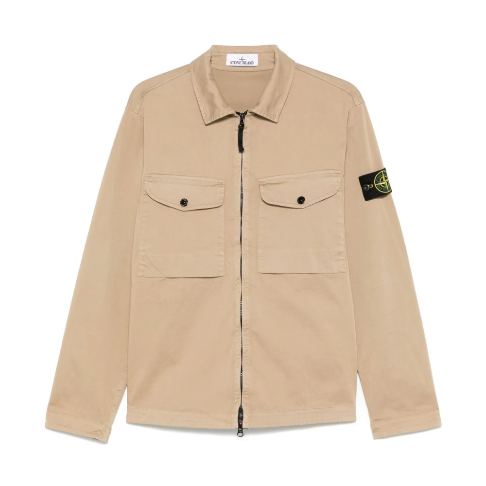 Stone Island Casual Overhemden Collectie Beige Heren