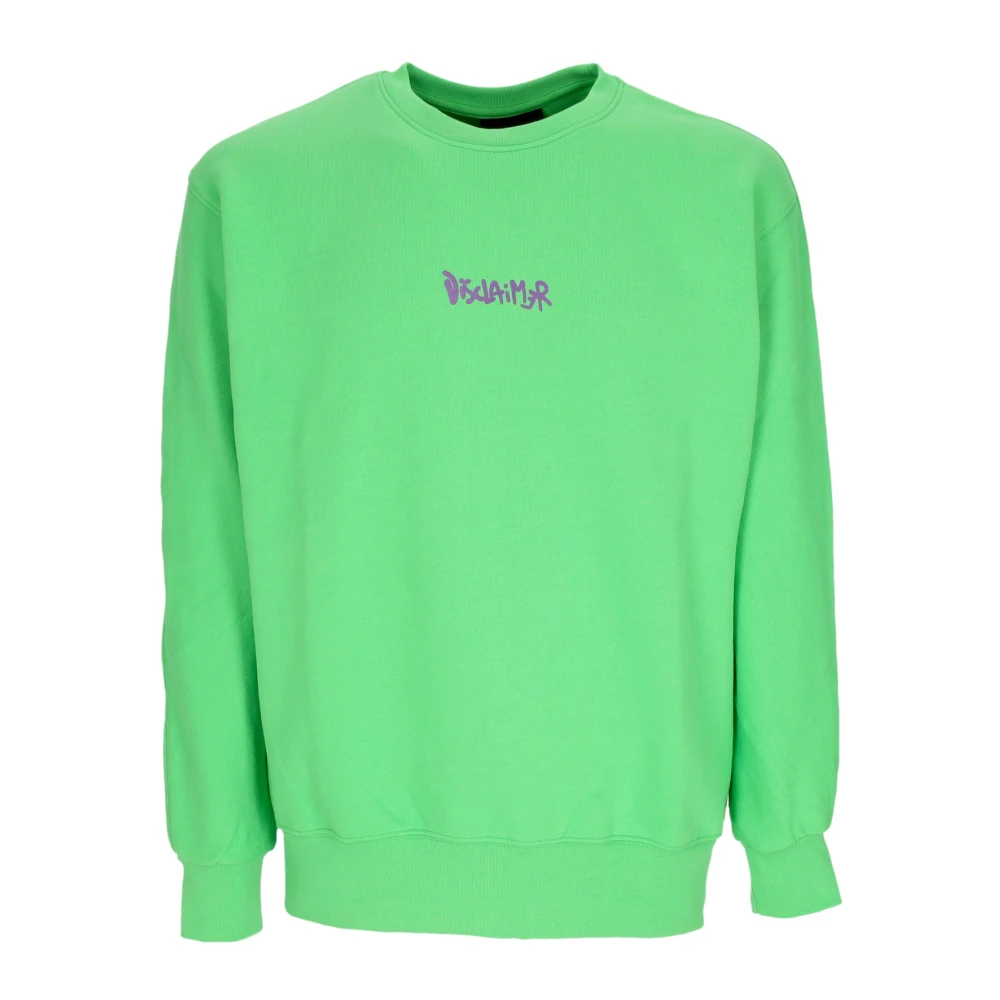Disclaimer Lichte Crewneck Sweatshirt Achterlogo Lime Paars Green Heren