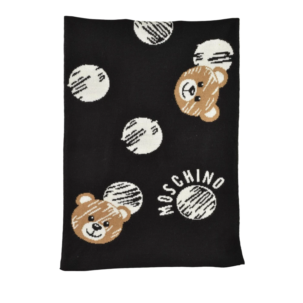 Moschino Sjaal in wol en acryl Black Dames
