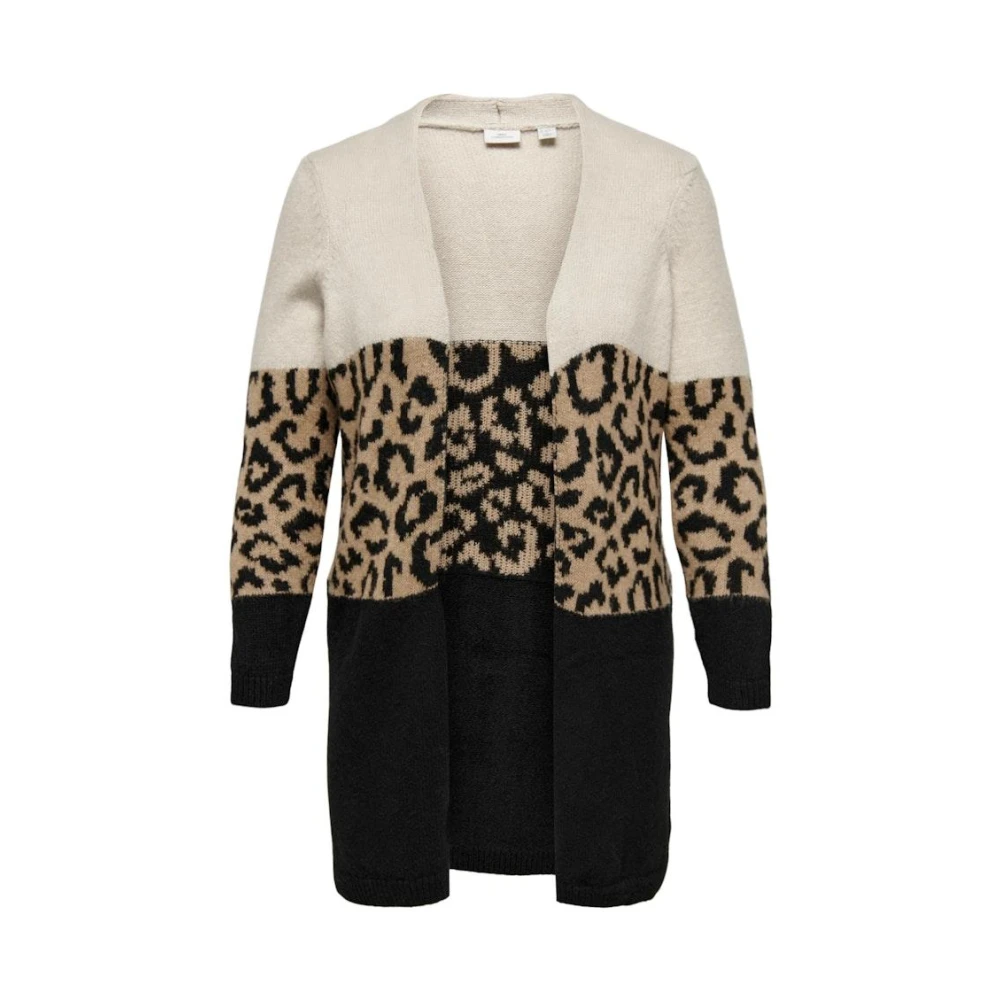 Only Carmakoma Animal Print Vest in Moonbeam Black Toasted Coconut Multicolor Dames