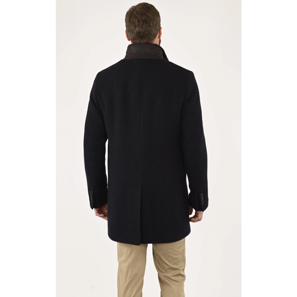 Gimo's Elegante Marine Wollen Jas Blue Heren