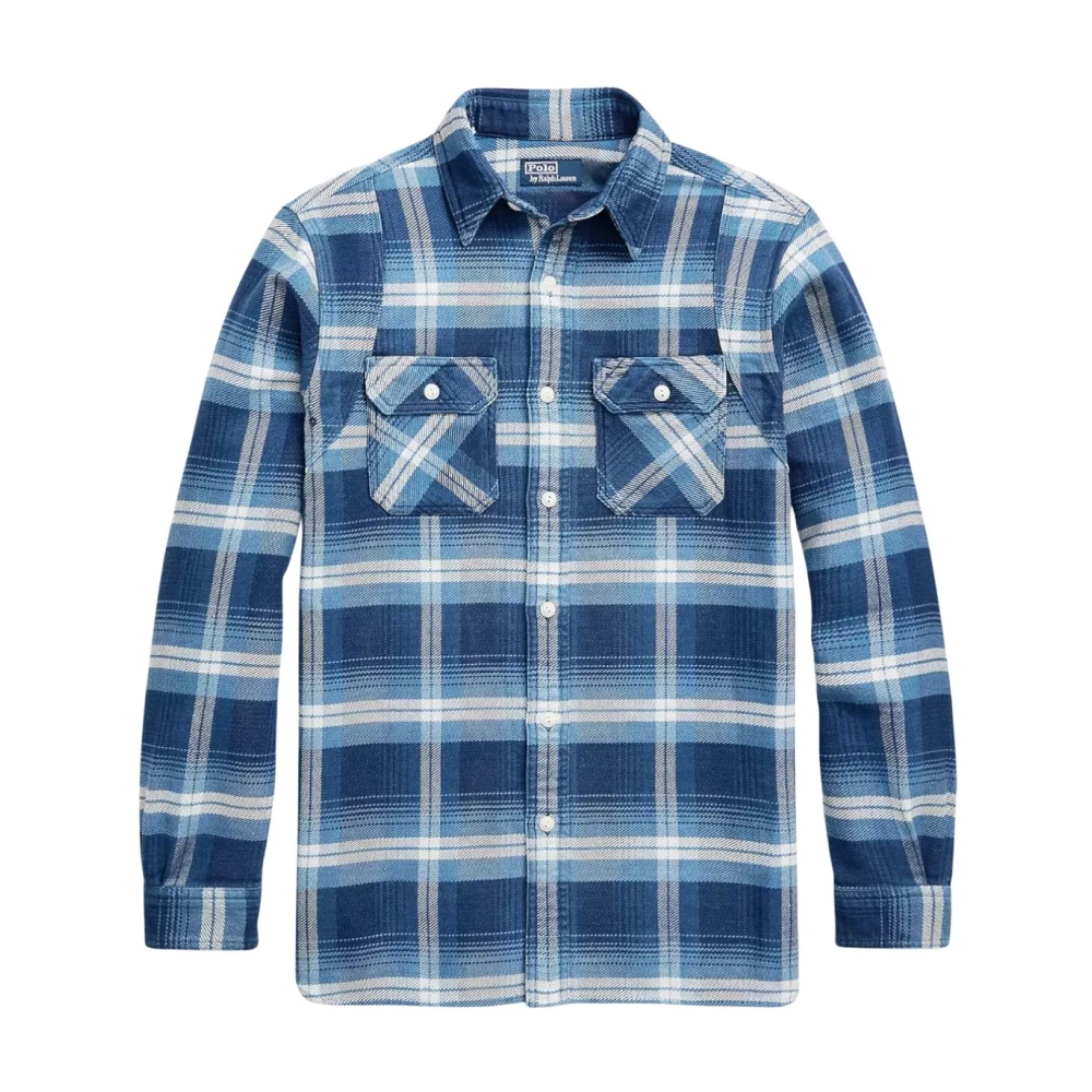 Ralph Lauren Blauw geruite overhemd Classic Fit Blue Heren