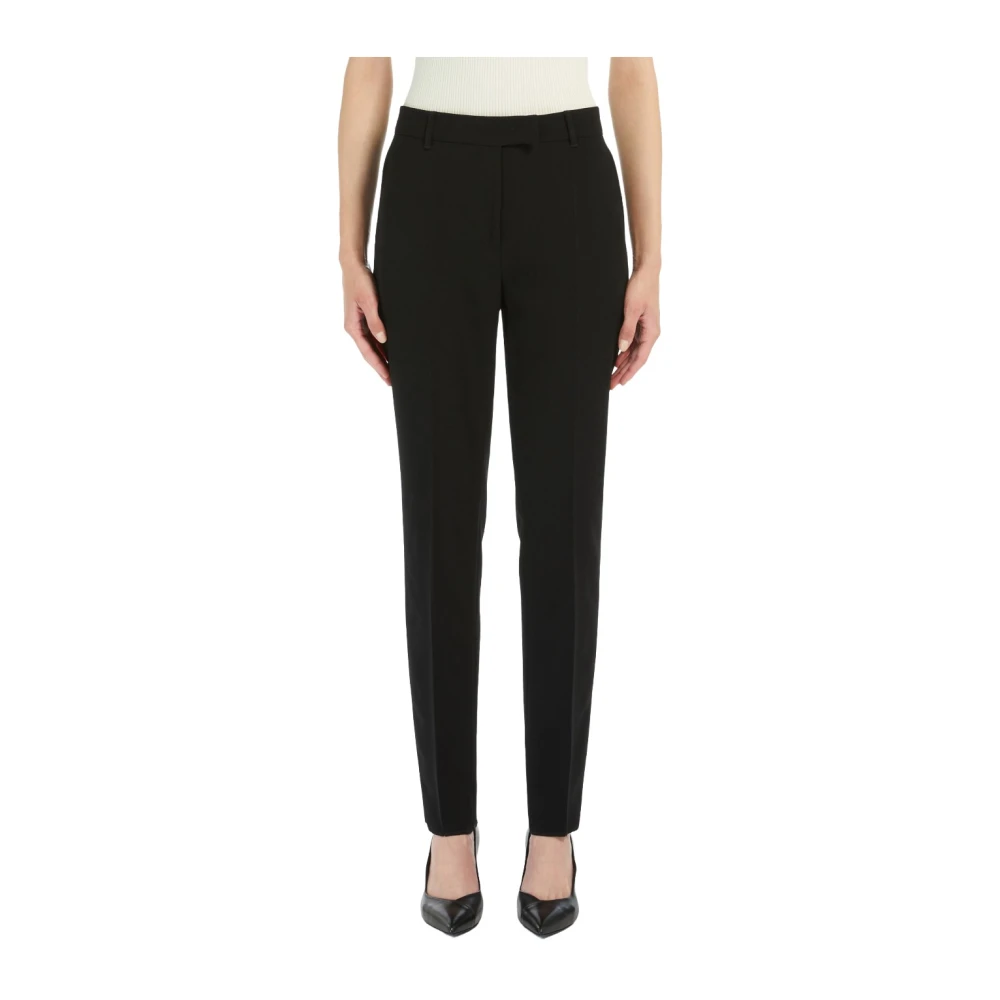 Max Mara Studio Rechte Pijp Technische Cady Broek Black Dames