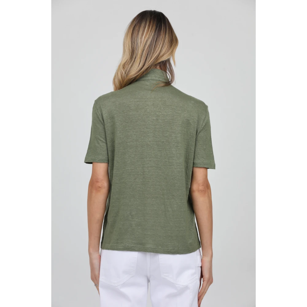 Gran Sasso Koreaanse halfmouw shirt Green Dames