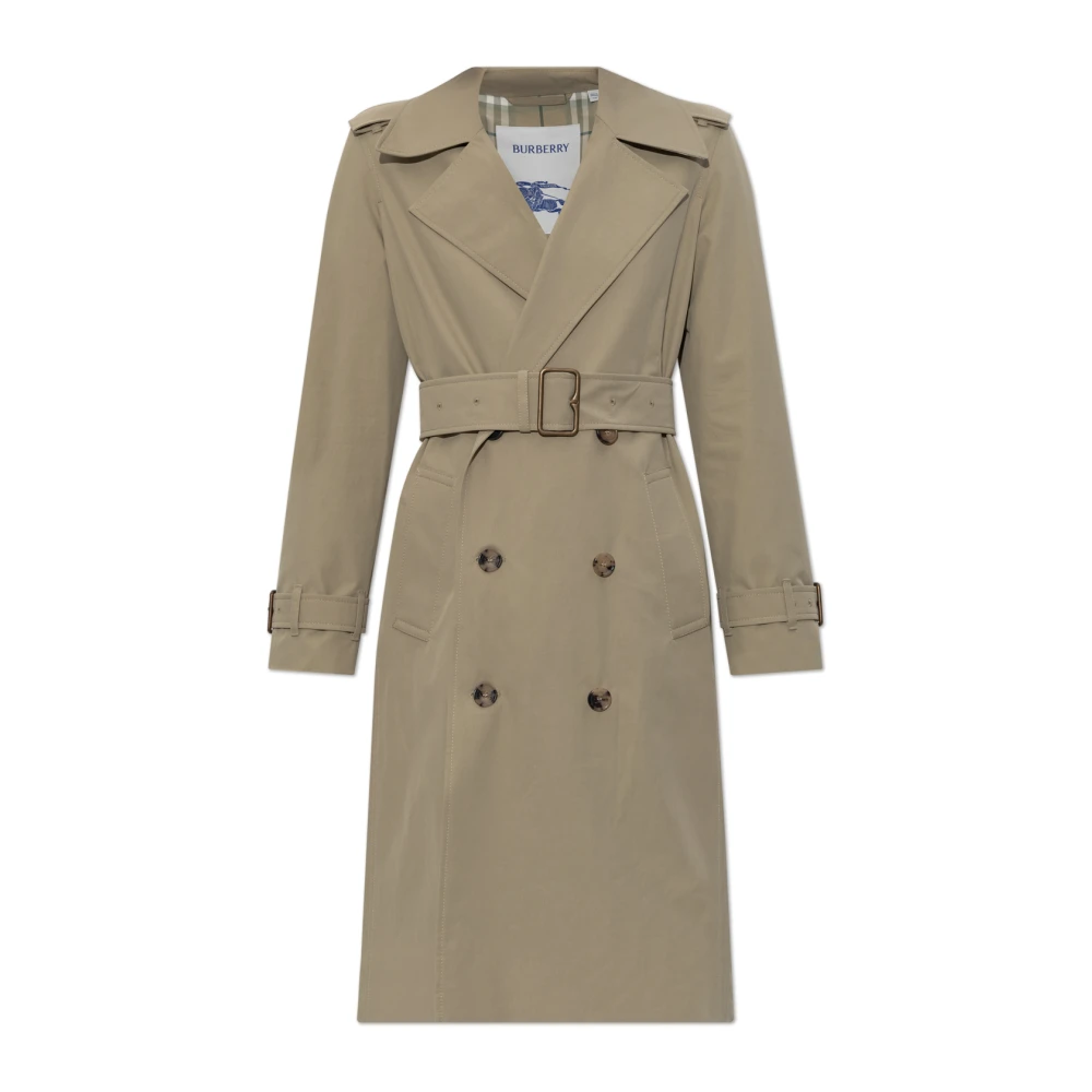 Burberry Dubbelrijige trenchcoat van gabardine Green Dames