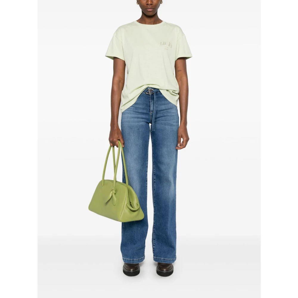 Liu Jo Groene Crew Neck T-shirts en Polos Green Dames
