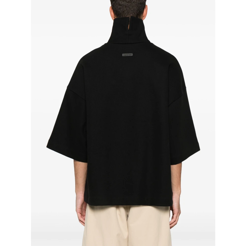Fear Of God Zwarte Gebreide Hoge Hals Shirt Black Heren