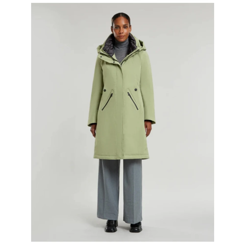 Creenstone Waterdichte Lange Parka Evanna Model Green Dames