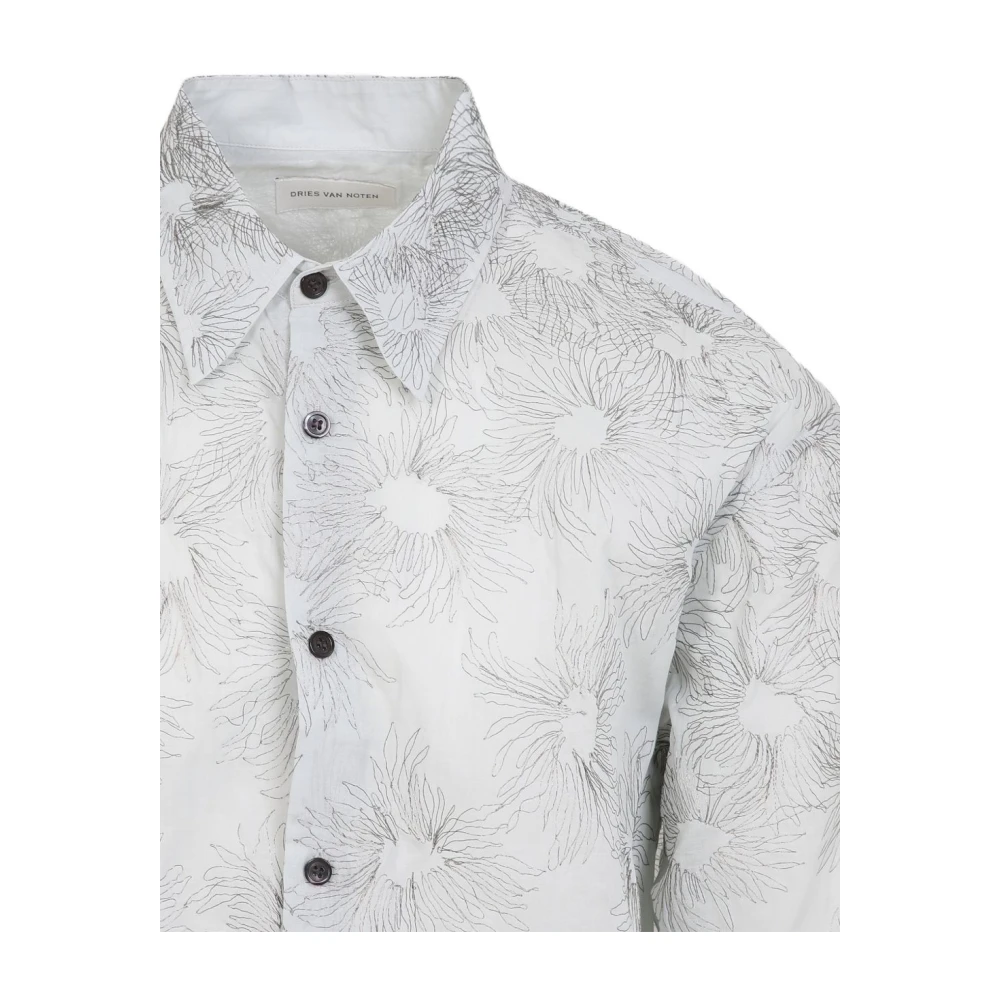 Dries Van Noten Witte Button-Up Shirt Rechte Kraag White Heren