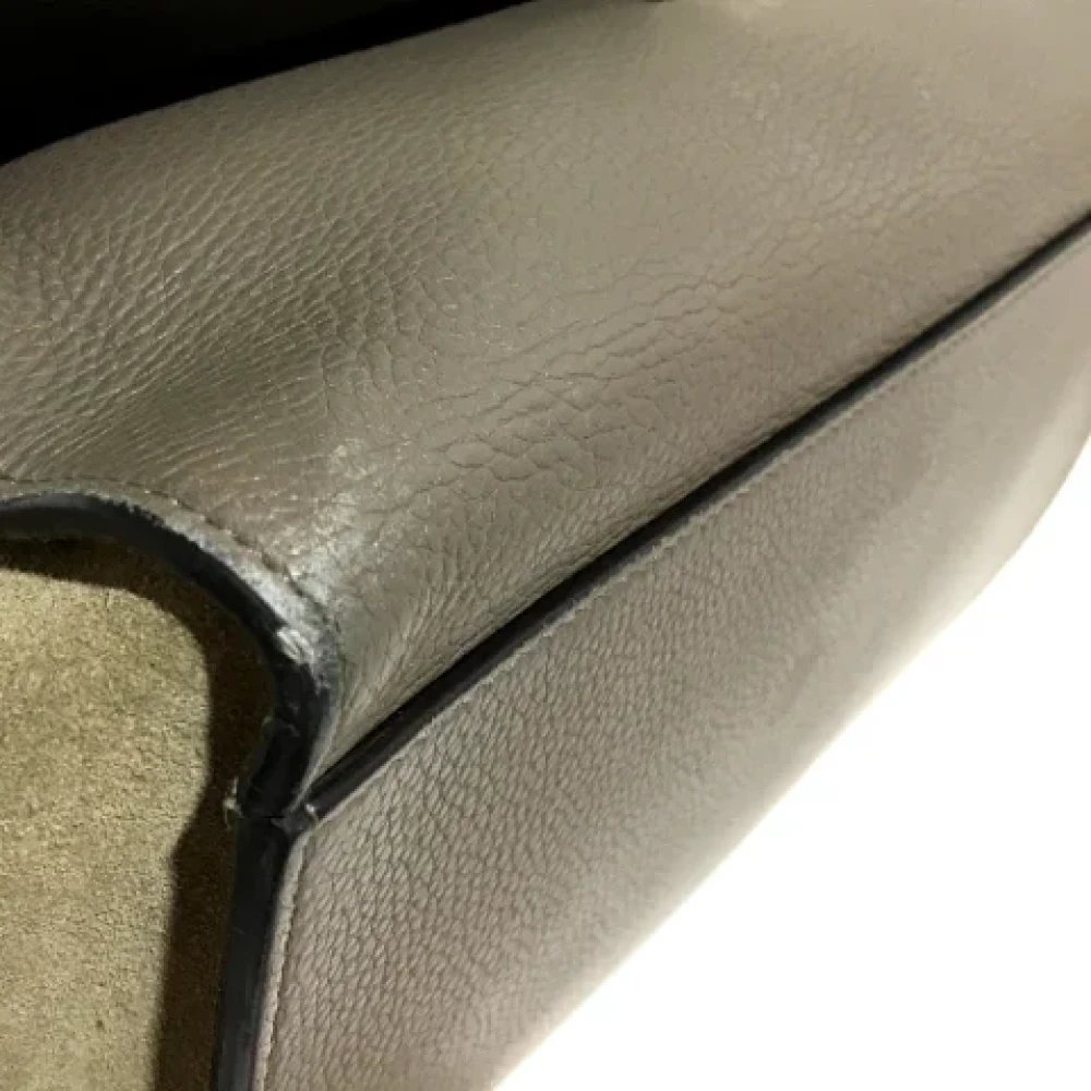Celine Vintage Pre-owned Leather handbags Green Dames