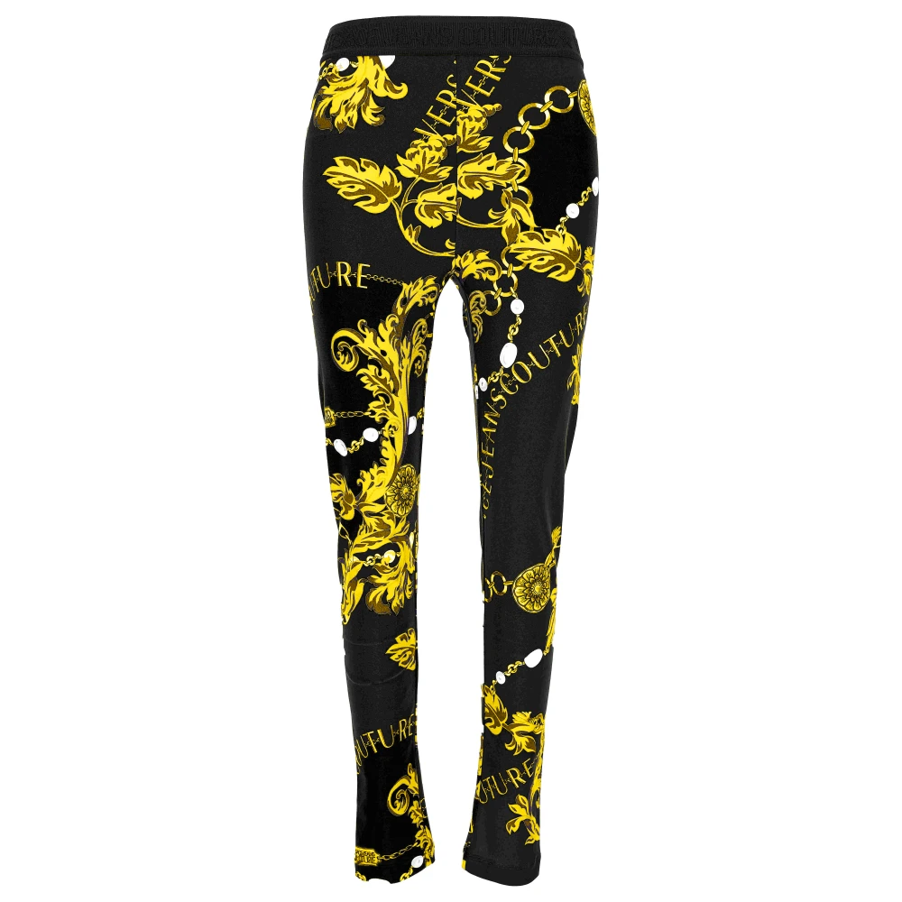 Versace Jeans Couture Svarta Leggings Multicolor, Dam