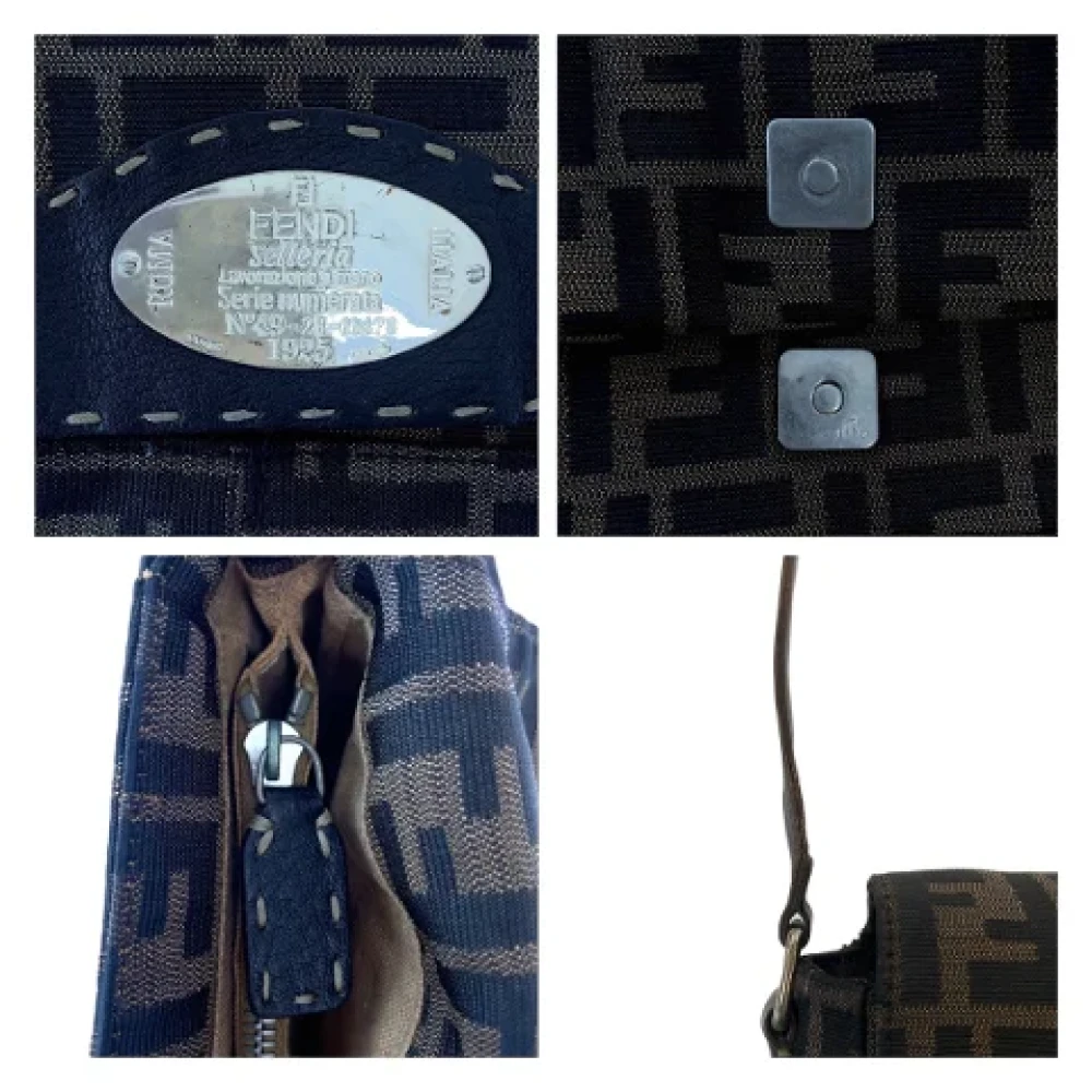 Fendi Vintage Pre-owned Canvas shoulder-bags Brown Dames