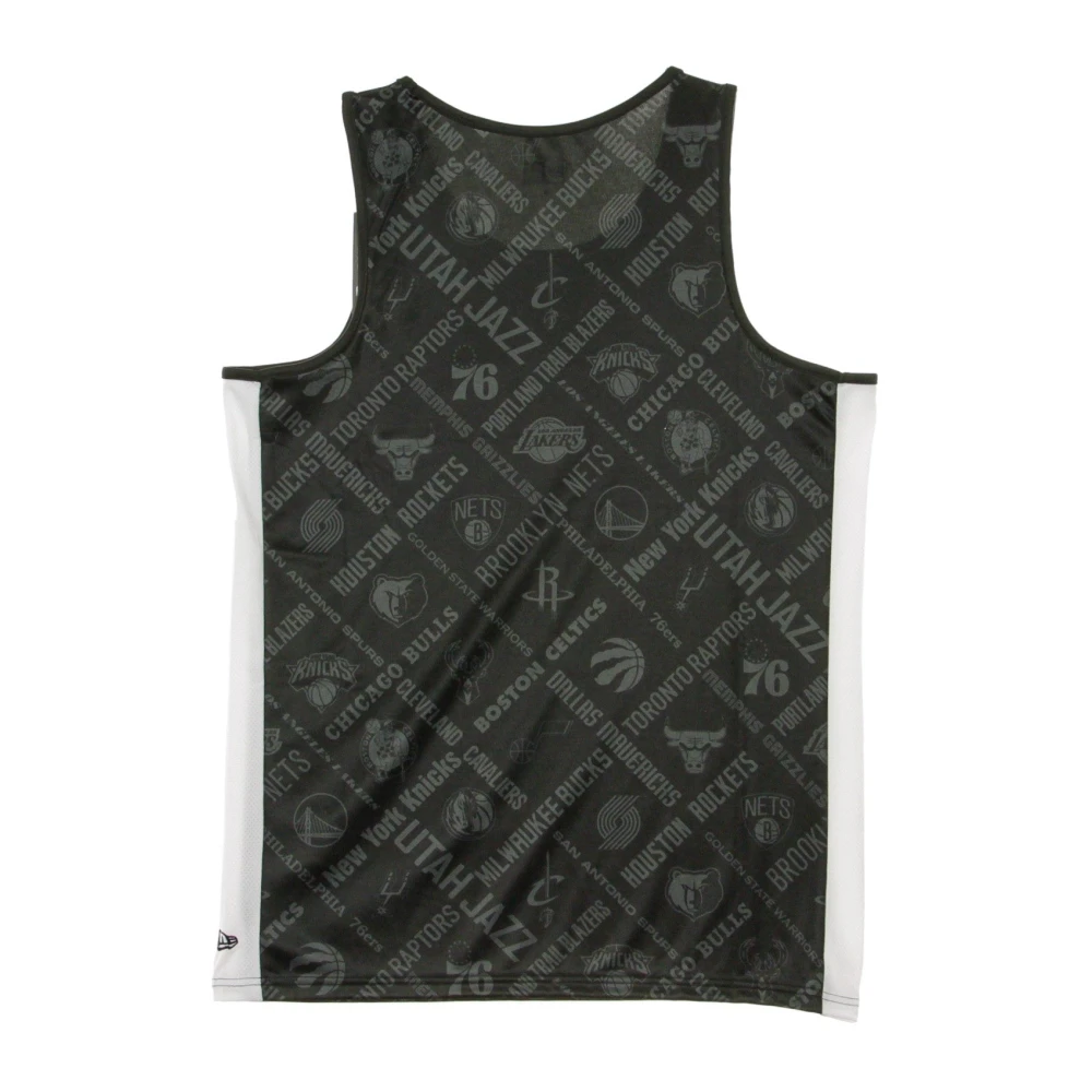 new era NBA Basketball Tank Top All Over Print Black Heren