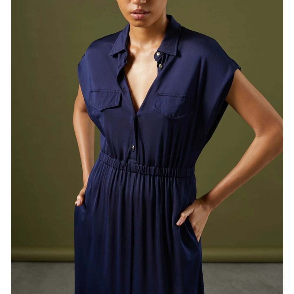 Pennyblack Jersey Pique Jurk Blue Dames