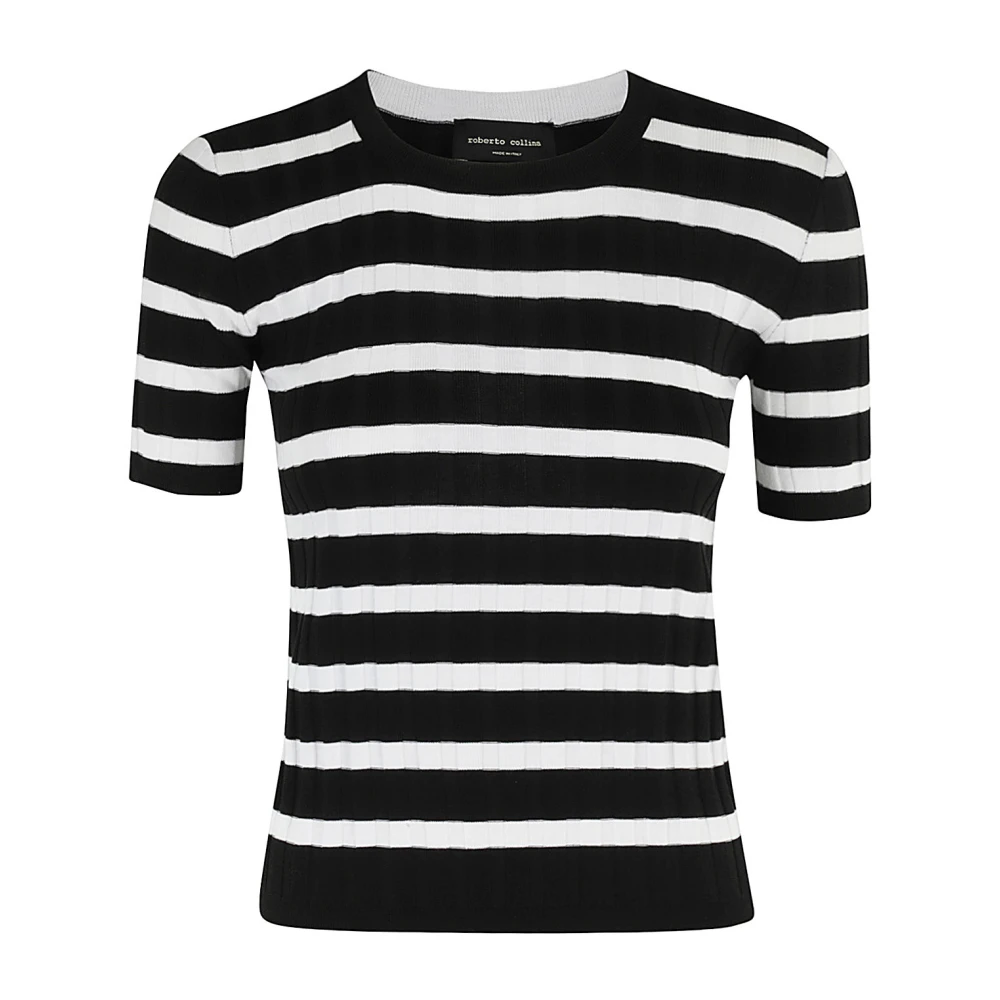 Roberto Collina Casual Katoenen T-Shirt Black Dames