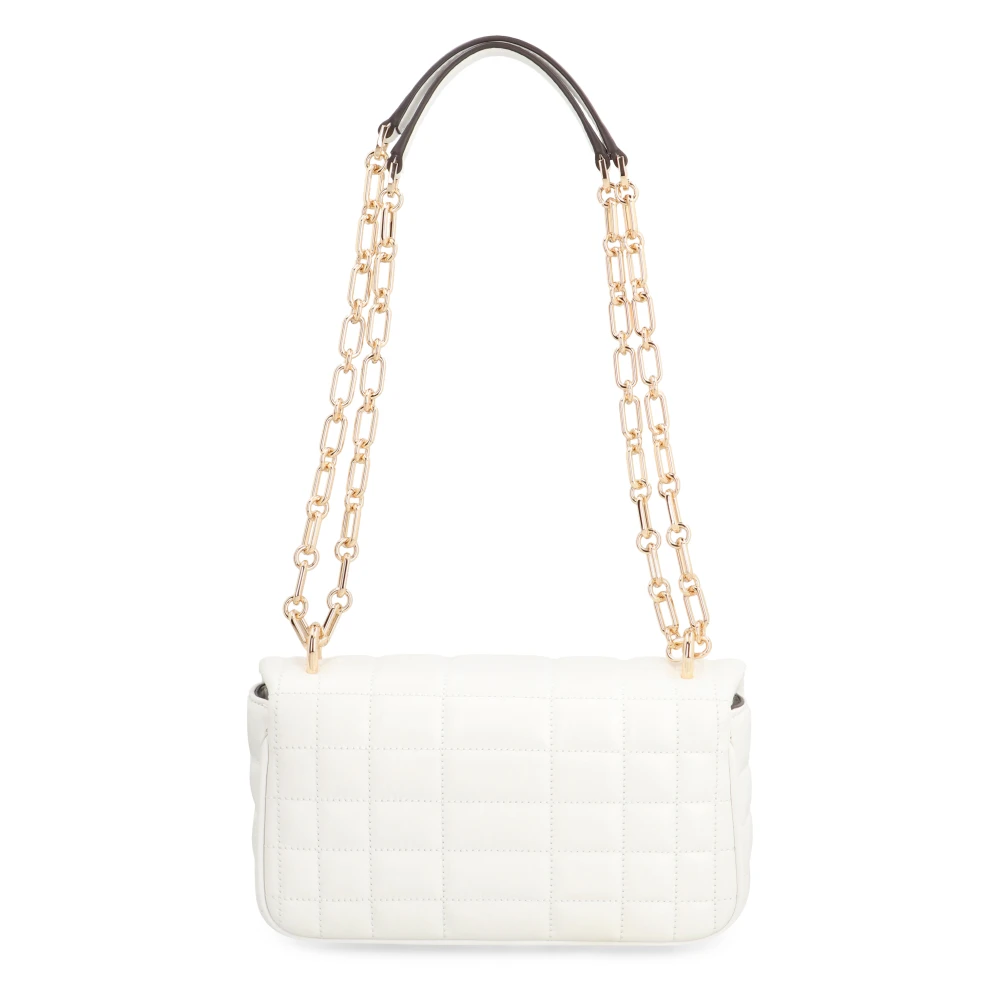 Michael Kors Gewatteerde leren schoudertas met ketting White Dames