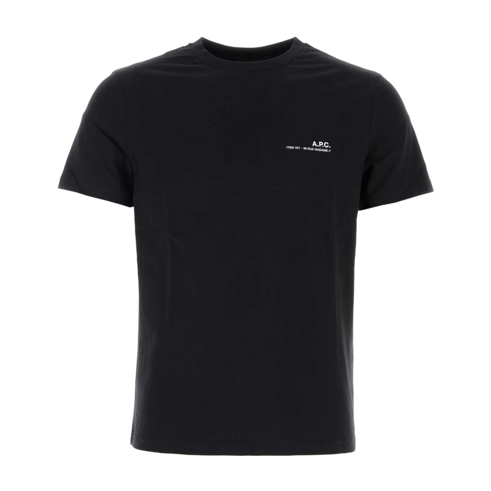 A.p.c. Zwart Katoenen T-Shirt Black Heren