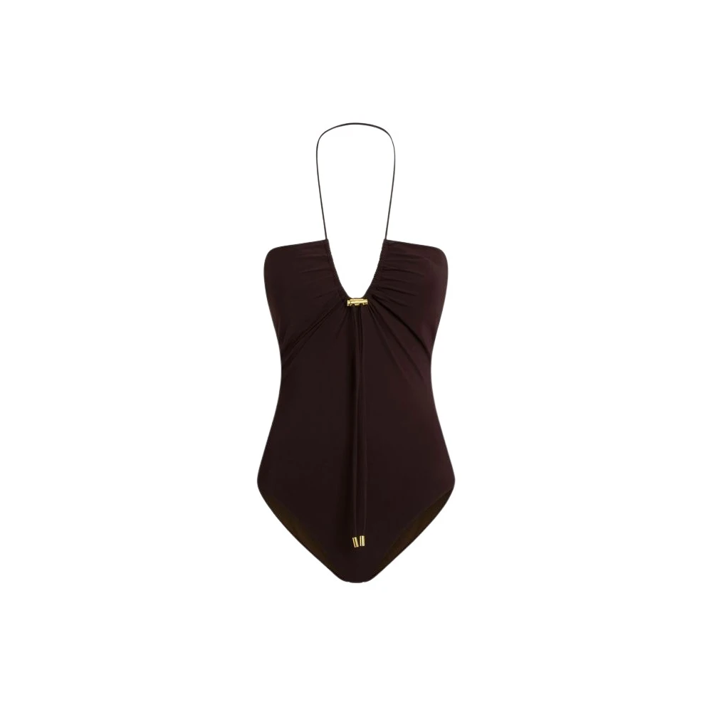 Moschino Brown Swimsuits, Female, M, Lycra One-Piece Swimsuit