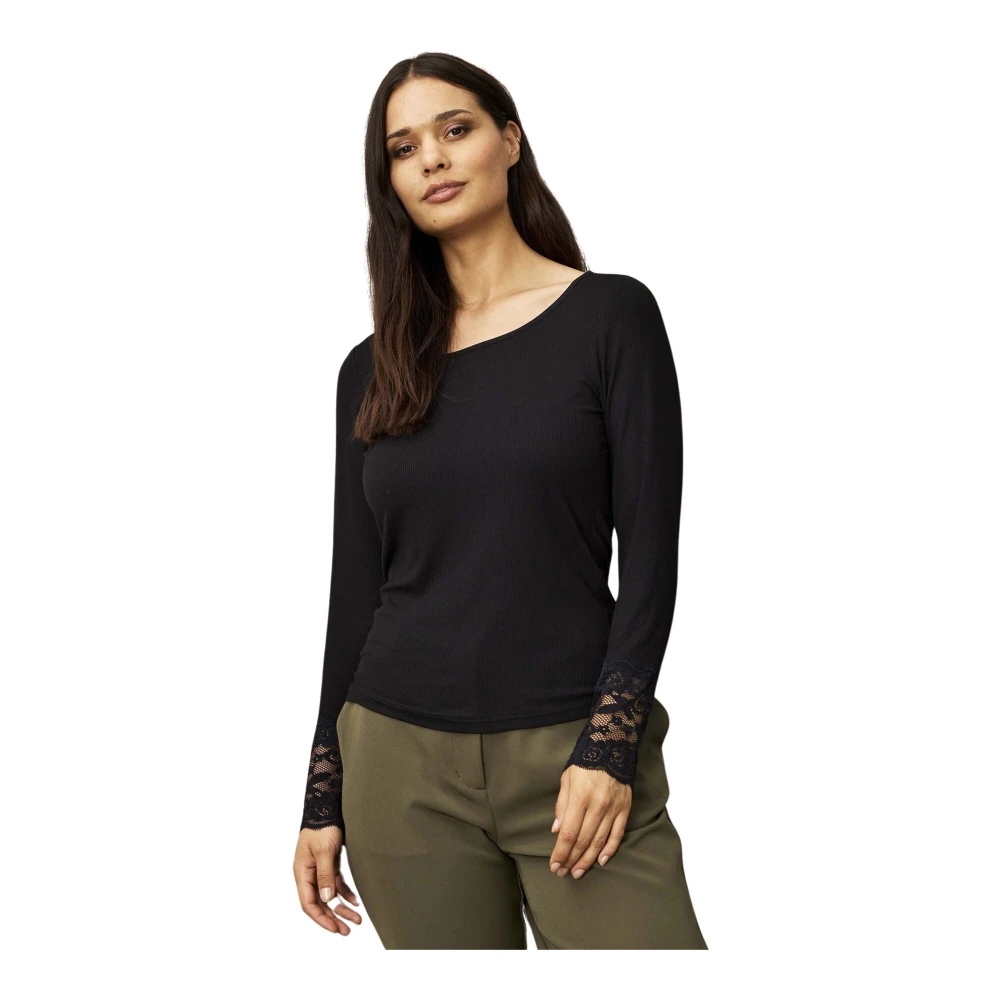 IN Front Elegante Vivian Blouse in Zwart Black Dames
