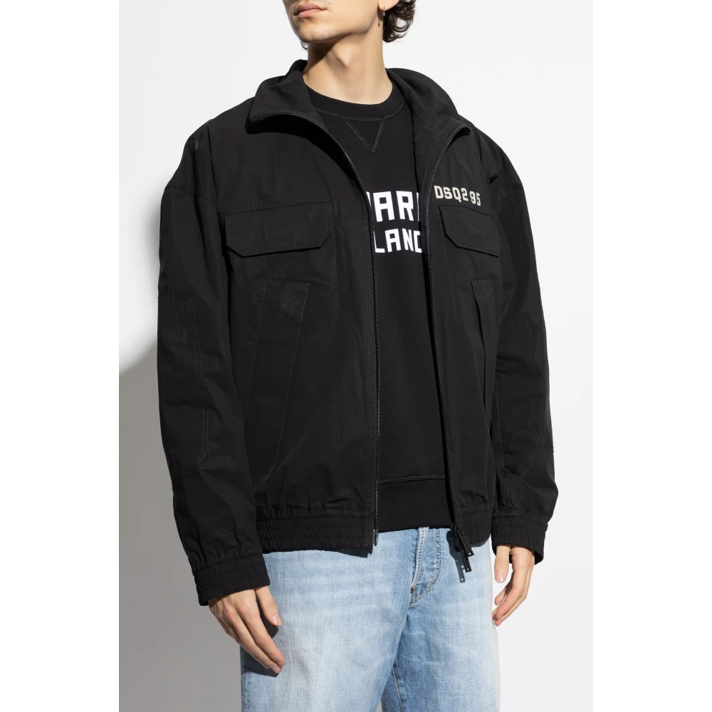 Dsquared2 Jas met bedrukt logo Black Heren