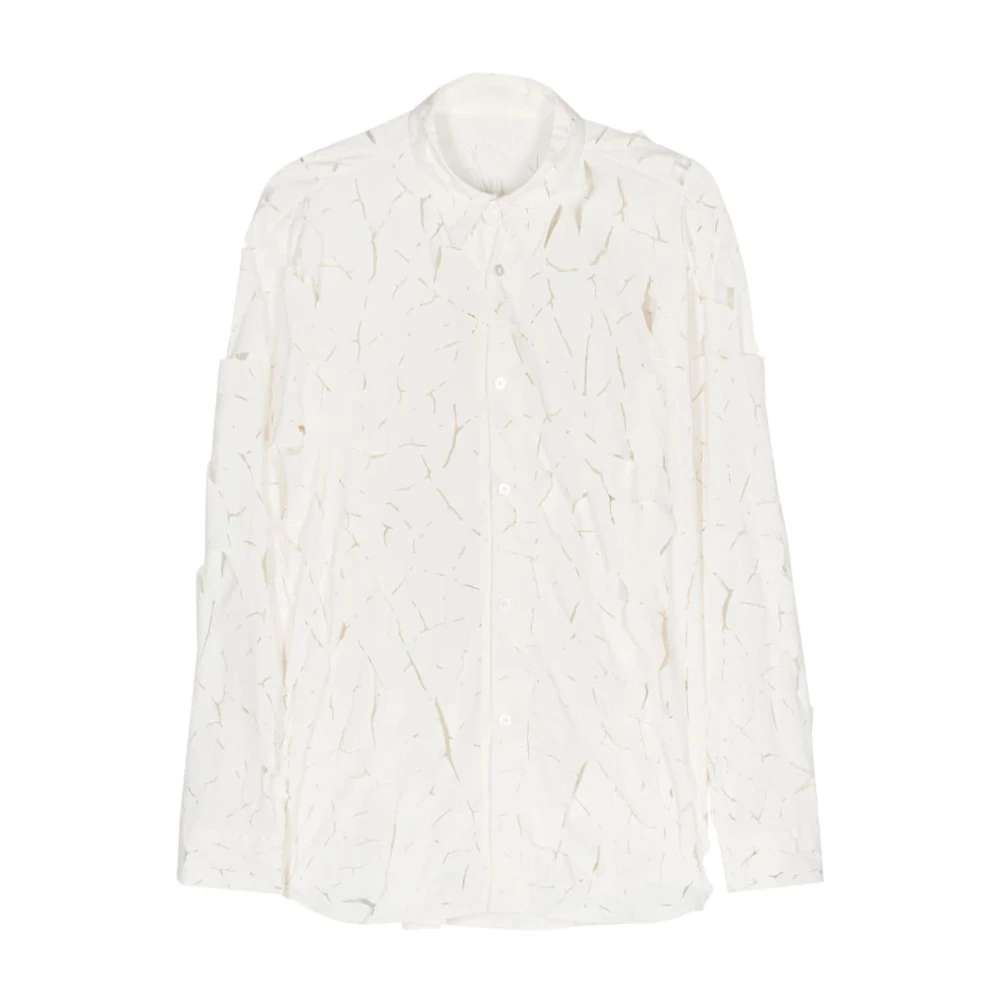 Post Archive Faction Witte Shirt met Cut-Out Details White Heren