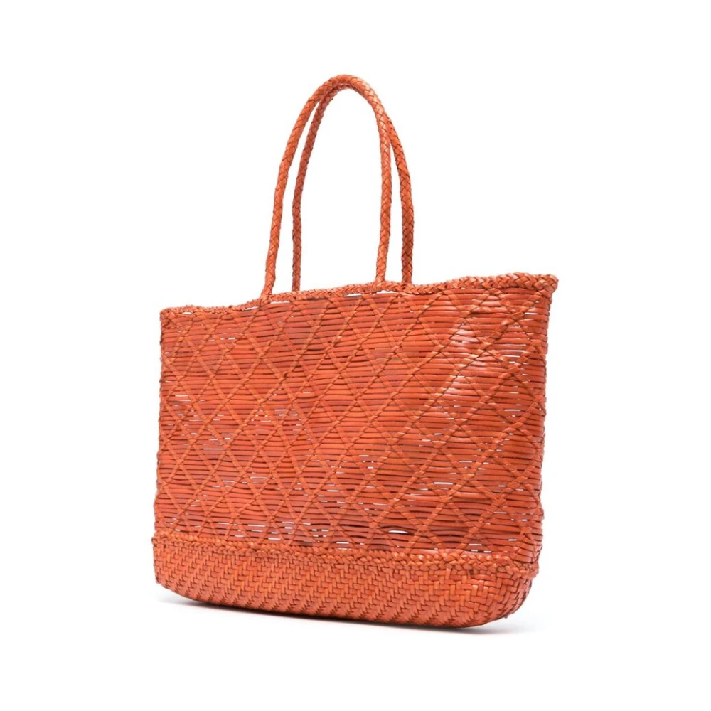 Dragon Diffusion Lava Oranje Leren Geweven Tas Orange Dames