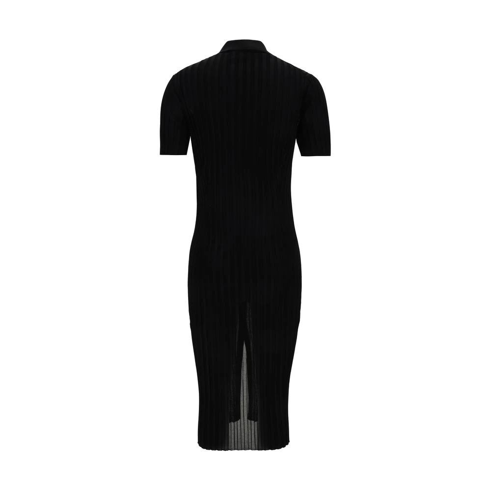 Versace Geribbeld Overhemdjurk Black Dames