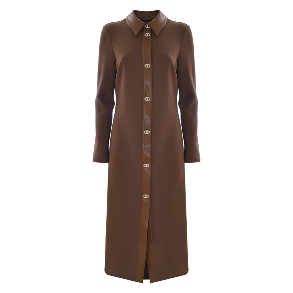 Kocca Stijlvolle Jurk met Metalen Knopen Brown Dames