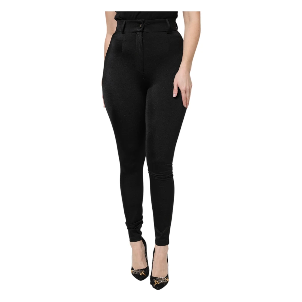 Dolce & Gabbana Women's Black Skinny Trousers,, High Waist Slim Fit Trousers Large