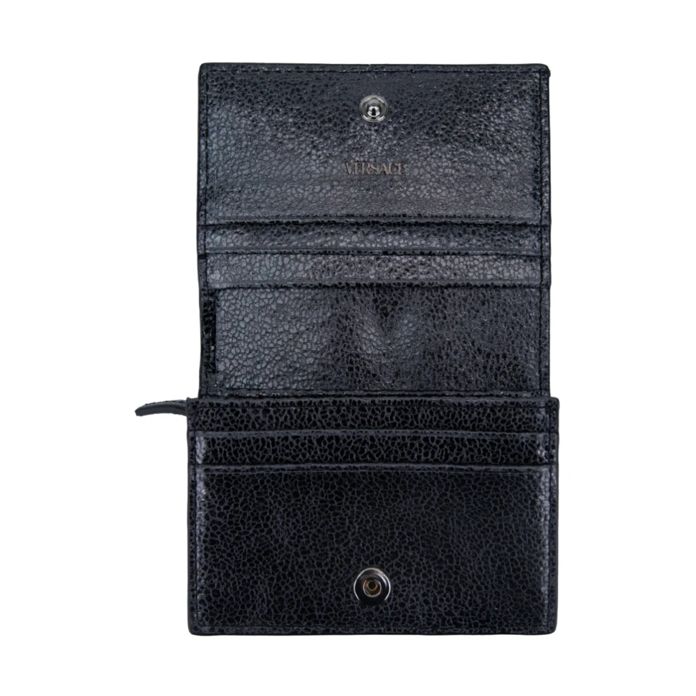 Versace Automatische knoop damesportemonnee Black Dames