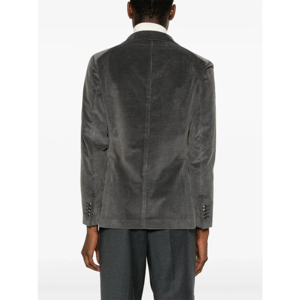 Tagliatore Antraciet Katoen Kasjmier Blazer Gray Heren