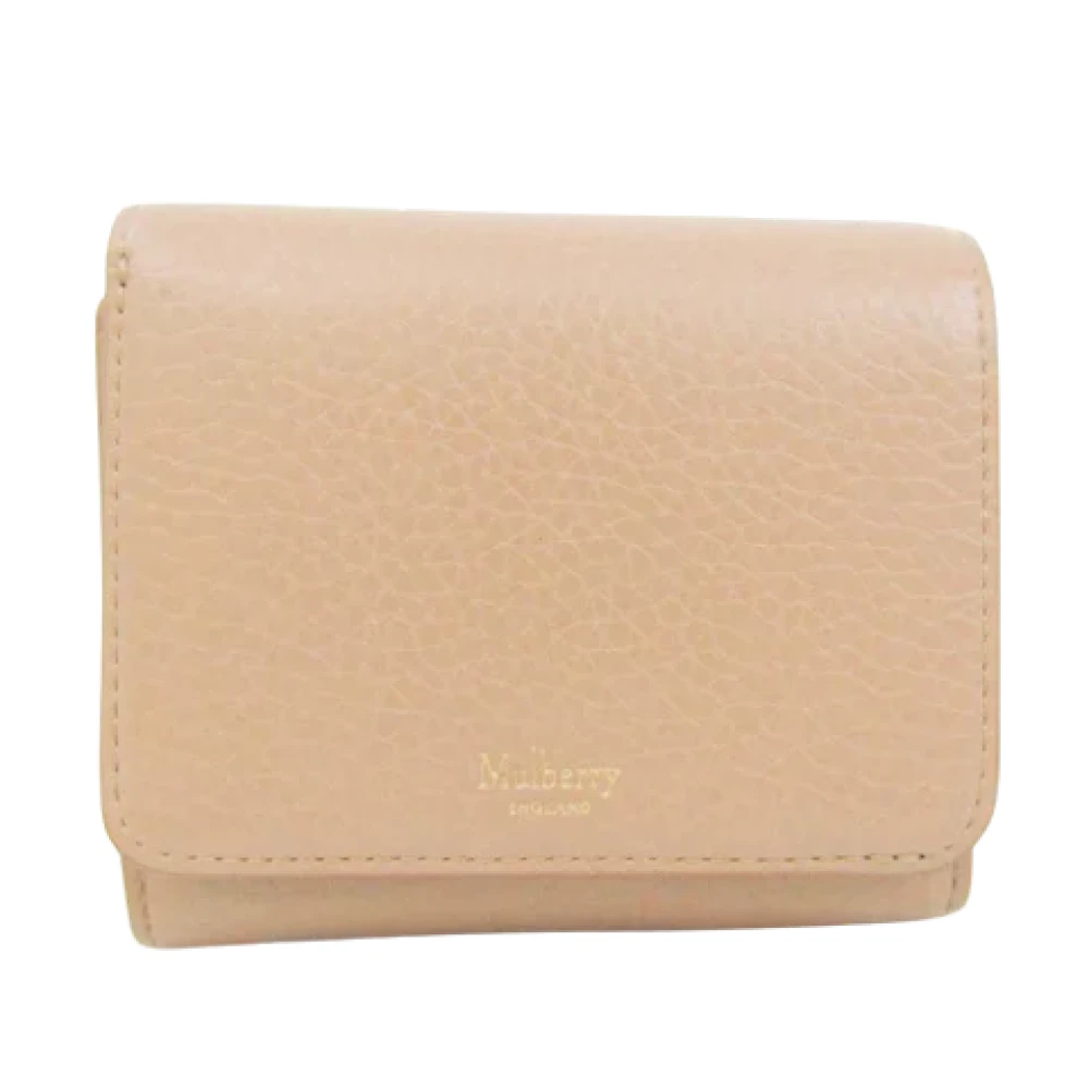 Mulberry Pre-owned Leather wallets Beige Dames