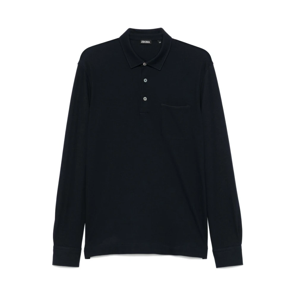 Ermenegildo Zegna Midnight Blue Polo Sweater Blue Heren