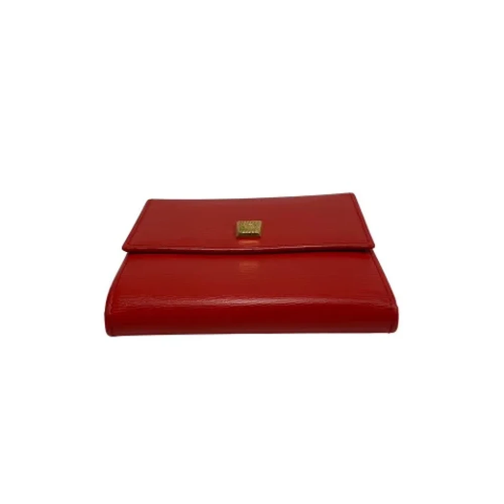 Dior Vintage Pre-owned Leather wallets Red Dames