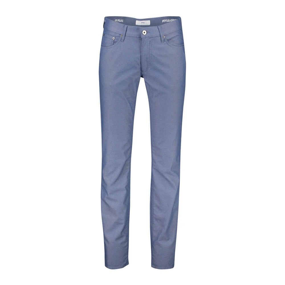 BRAX Blauwe Katoenen Geruite Zomerbroek Blue Heren