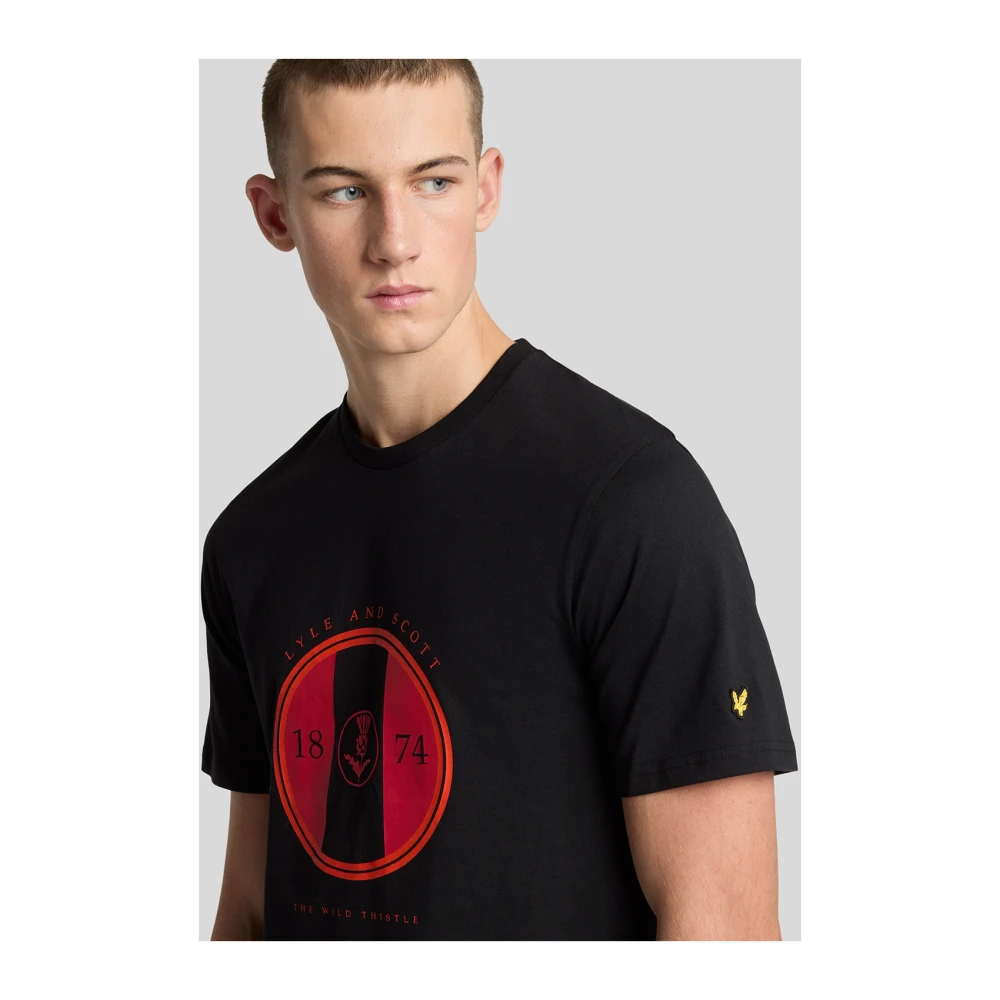 Lyle & Scott SS T-shirts Sporty Thistle Grafisch T-Shirt Black Heren