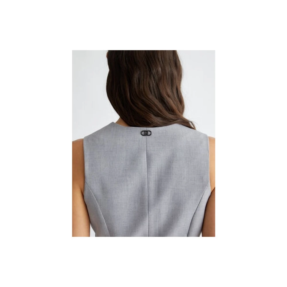 Liu Jo Elegante Mouwloze Dandy Gilet Gray Dames