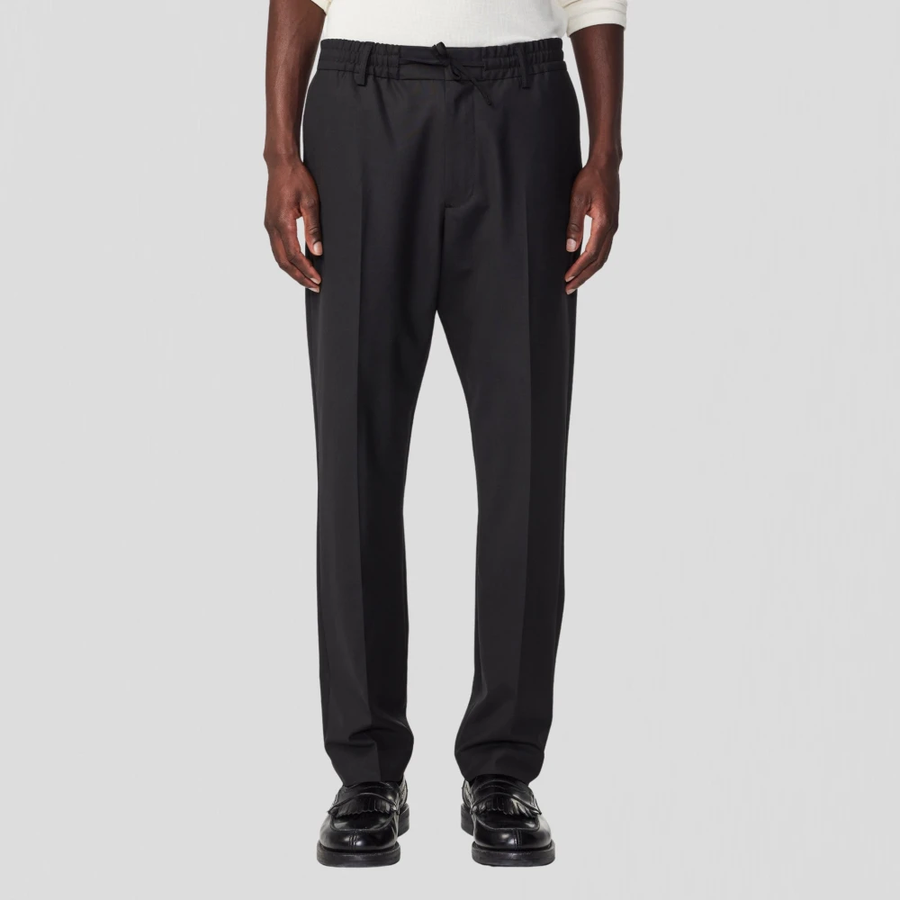 Nn07 Zwarte Broek met Elastische Tailleband Black Heren