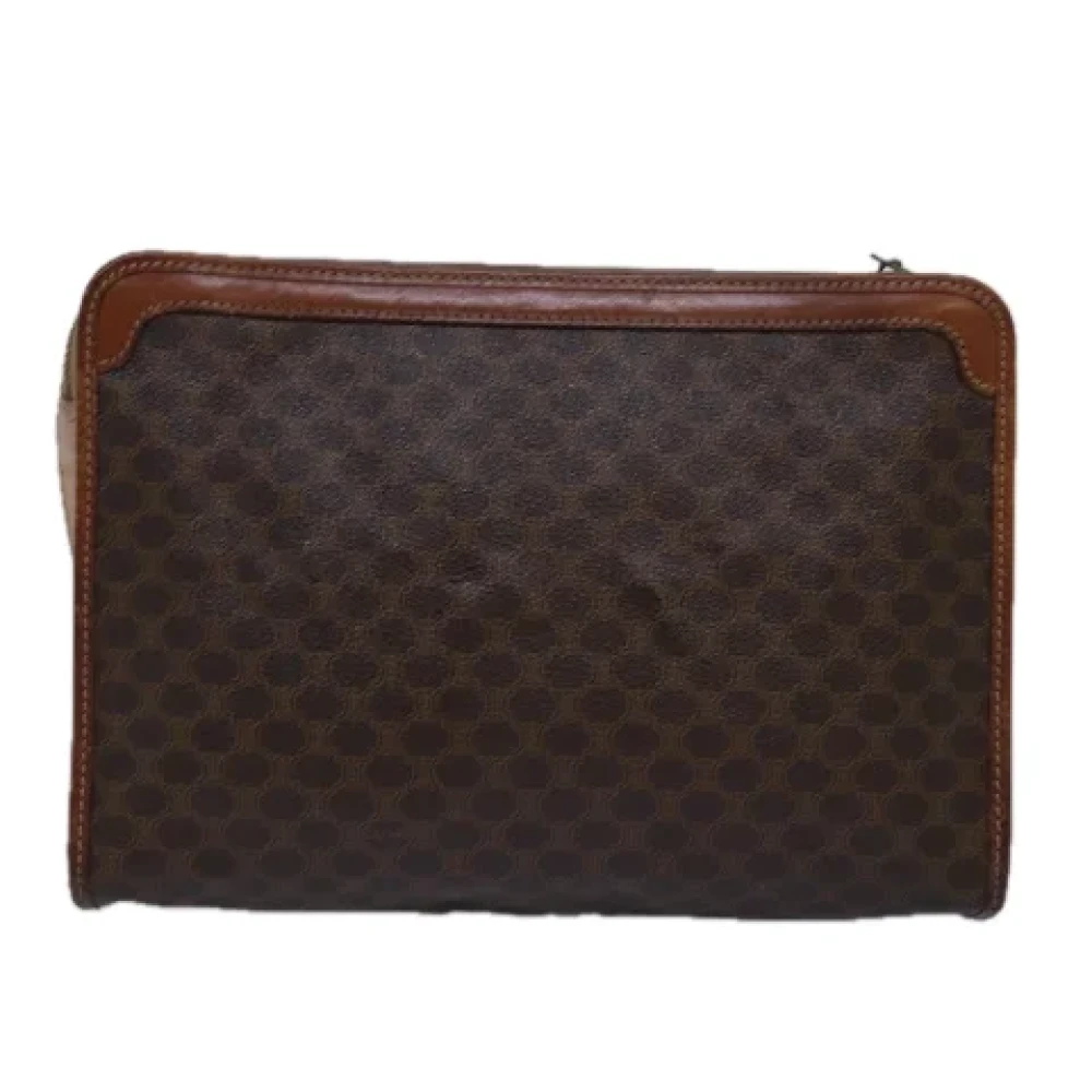 Celine Vintage Pre-owned Leather clutches Brown Dames