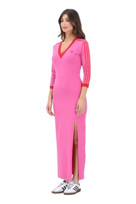 robe-maxi-sportive-3-rayures-rose
